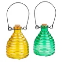 Wasp trap made of glass, colored, 2 pieces