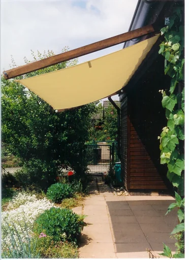 "Kit complet de voile d'ombrage, ivoire, 330 x 140 cm image"