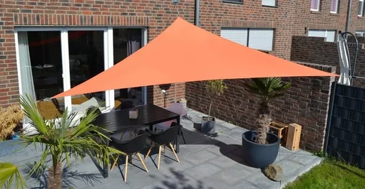"Voile d'ombrage triangulaire, déperlante, couleur terre cuite, 360 x 360 x 360 cm image"