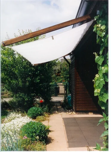 "Voile d'ombrage tendue par cordes, blanche, 330 x 200 cm image"