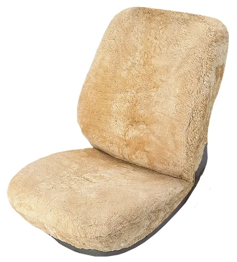 "Lambskin seat cover beige image"