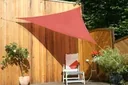 Voile d'ombrage triangulaire en HDPE, couleur terre cuite, 300 x 300 x 300 cm