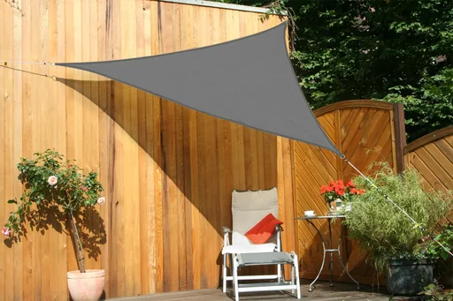"Voile d'ombrage triangulaire en HDPE, grise, 300 x 300 x 300 cm image"