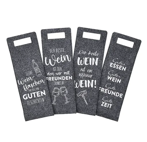 "Pochette à bouteille en feutre, lot de 4 image"