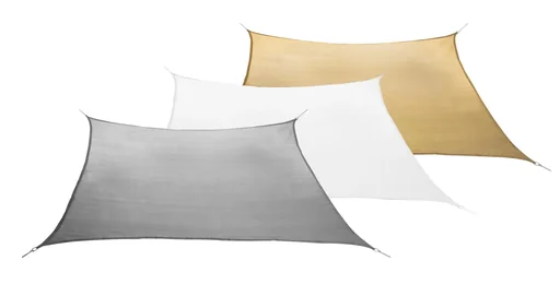 "Voile d'ombrage pour balcon HDPE, blanc crème, 270 x 140 cm image"