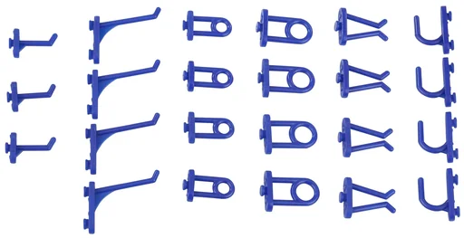 "Assortiment de crochets 24 pièces pour panneaux perforés image"