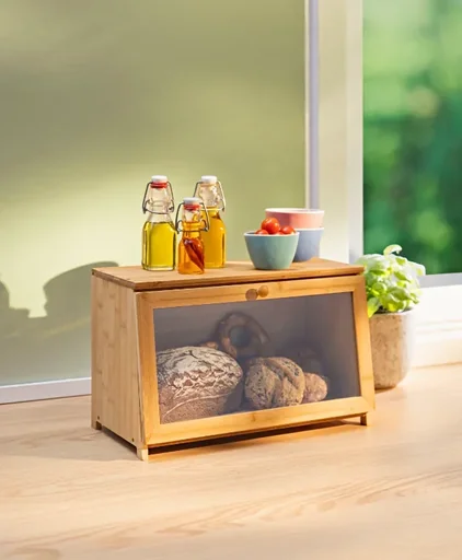 "Boîte à pain XXL en bambou et bois image"