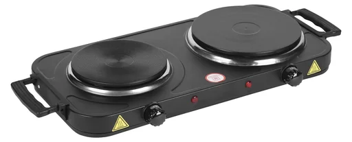 "Plaque de cuisson double 2000 watts, noire image"