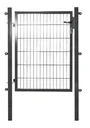 Portail de jardin pour panneau de clôture à une barre, anthracite, à un vantail, hauteur 125 cm, largeur 100 cm
