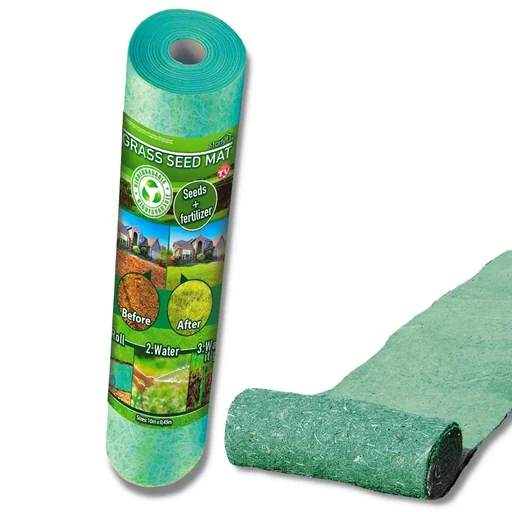 "Tapis de gazon avec graines et engrais, Grass seed Mat image"