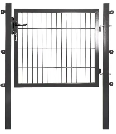 "Portillon de jardin pour panneau de clôture soudé à une barre, anthracite, à un vantail, 75 cm de haut x 100 cm de large image"