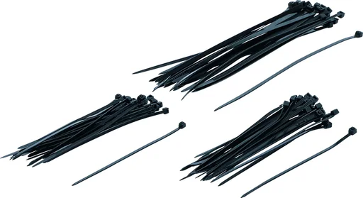 "Assortiment de colliers de serrage pour câbles, noirs, 100-200 mm, 75 pcs image"