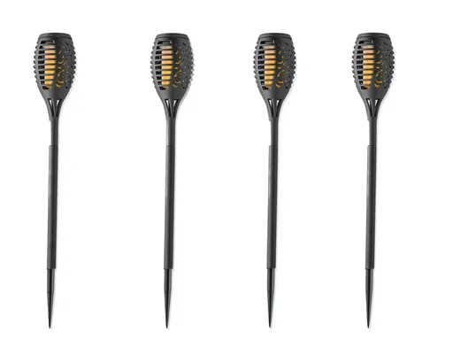 "Piquet solaire de jardin "Flame" avec support de fixation, lot de 4 image"