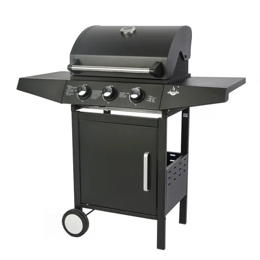 "Barbecue à gaz « San Angelo », 3 brûleurs, acier inoxydable, noir image"