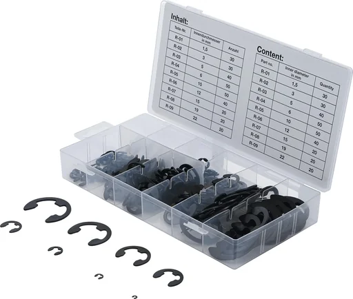 "Assortiment de circlips type E 1,5-22 mm, 300 pièces image"