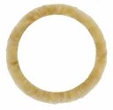 Housse de volant en peau d'agneau, beige