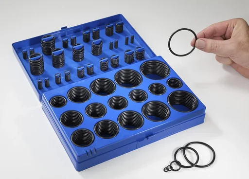 "Assortiment de joints toriques (O-rings) 420 pièces dans une boîte en plastique image"
