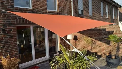 "Voile d'ombrage carrée, déperlante, couleur terre cuite, 300 x 400 cm image"