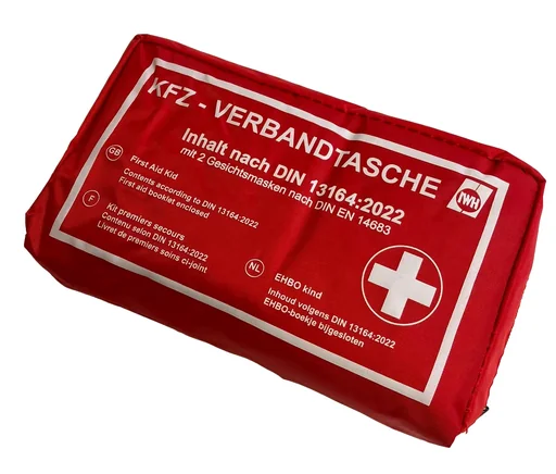 "Trousse de premiers secours pour voiture "rouge" DIN 13164:2022 image"