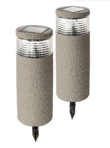 "Solar garden light in a modern stone look - 2 pieces image"