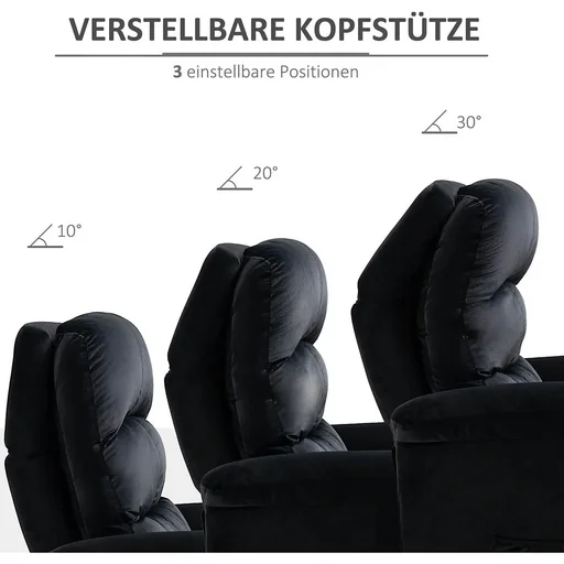 "Recliner chair Relaxing chair with reclining function Headrest adjustable TV chair Recliner sofa Single sofa 155° tiltable TV chair image"