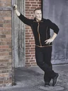 Trousers, color black/red, size 56