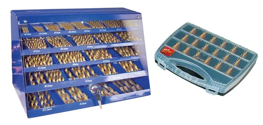 "Titanium HSS twist drill set 188 pieces including small parts magazine image"
