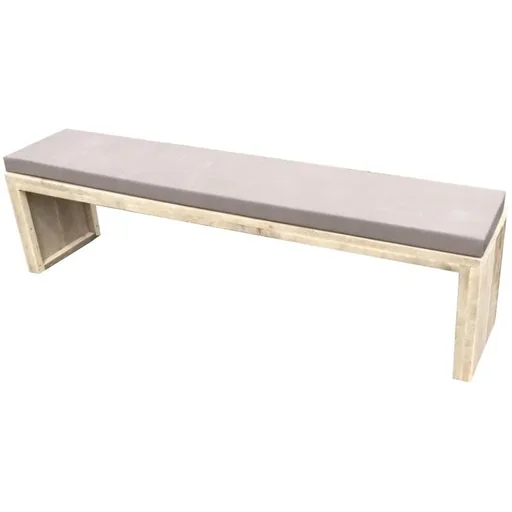 "Garden bench frame wood 220 cm including water and dirt-repellent cushion taupe image"