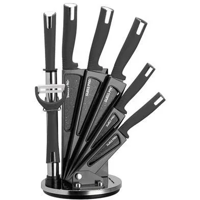 "Kitchen knife set - with standard - 8-piece - gray image"