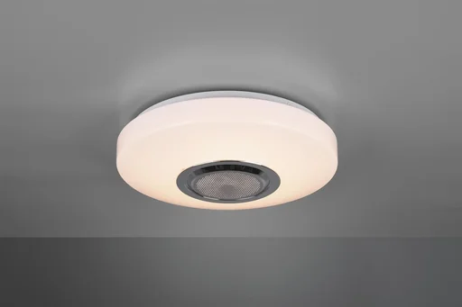 "MAIA LED ceiling light, 10 W, 3000 K, 1100 lm, RGBW, dimmable, remote control, Bluetooth speaker, white image"