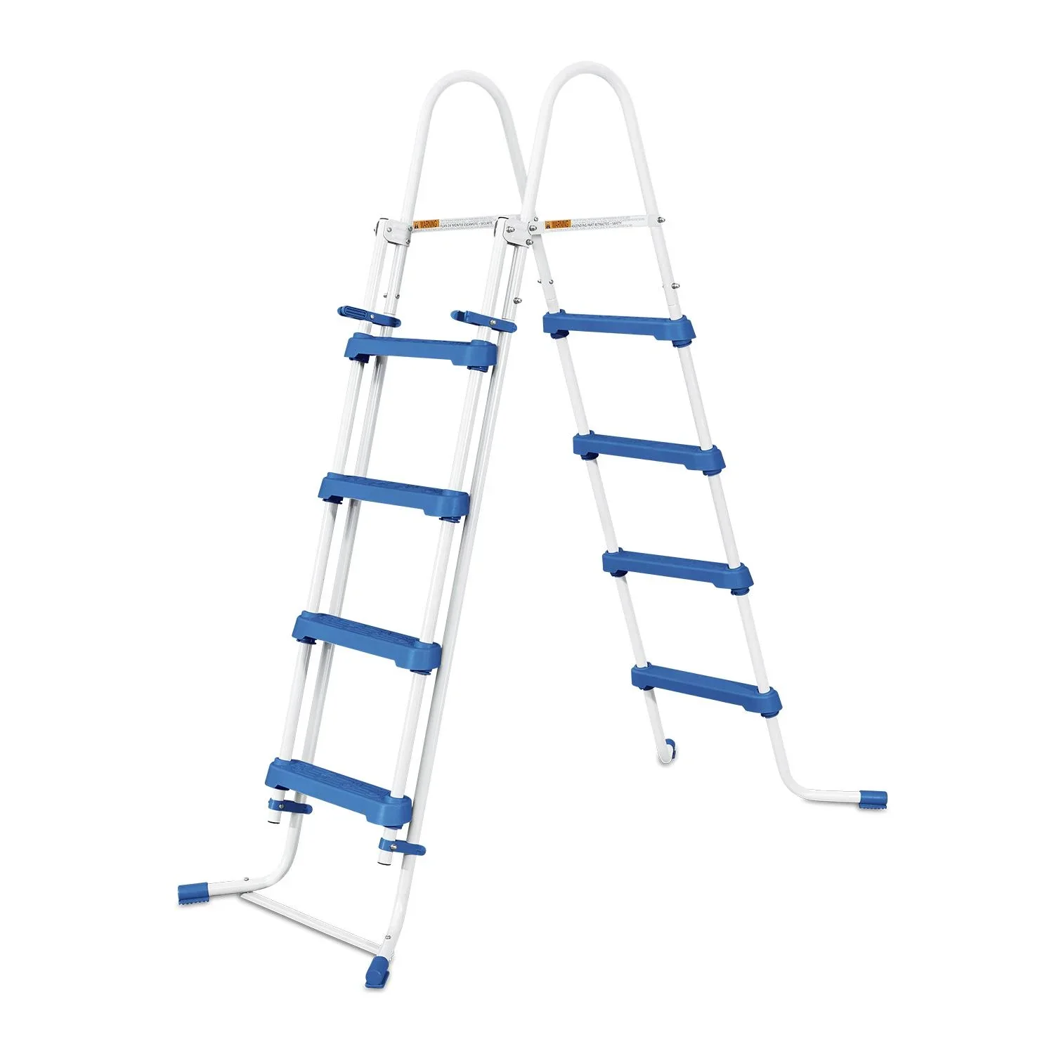 "Échelle de piscine 132 cm Bleu/Blanc – Cadre en acier, marches antidérapantes image"