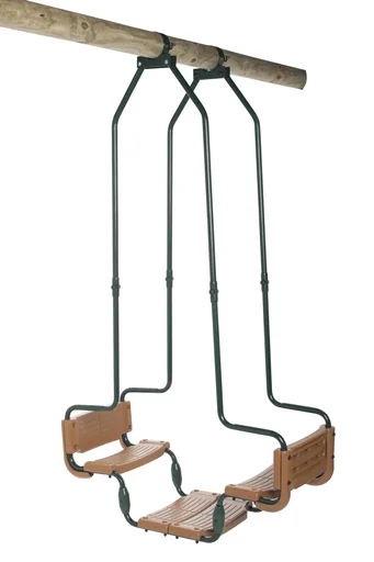 "Double swing seat gondola metal - plastic seats for round wood image"