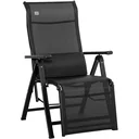 Garden lounger - 9 positions - Black - 70 x 65 x 111 cm