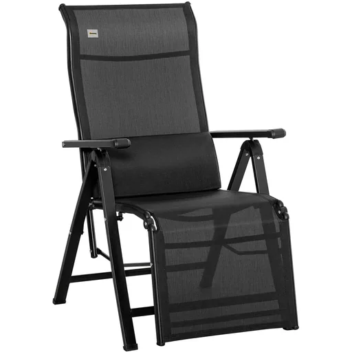 "Garden lounger - 9 positions - Black - 70 x 65 x 111 cm image"