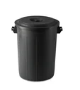 Feed bin with lid, 70 liters, black
