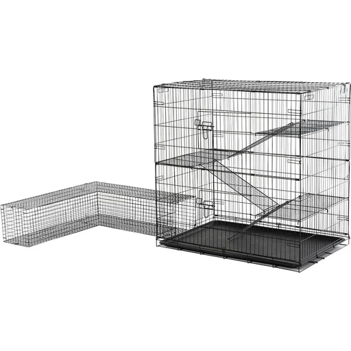 "Small animal cage with L-shaped tunnel image"