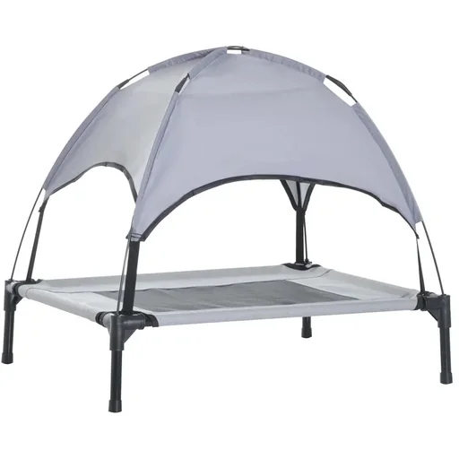 "Pet bed with canopy gray, black image"