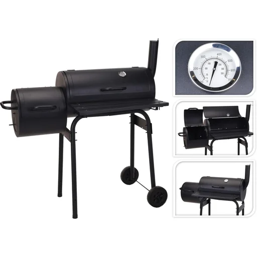 "BBQ Grill - Smoker black with thermostat image"
