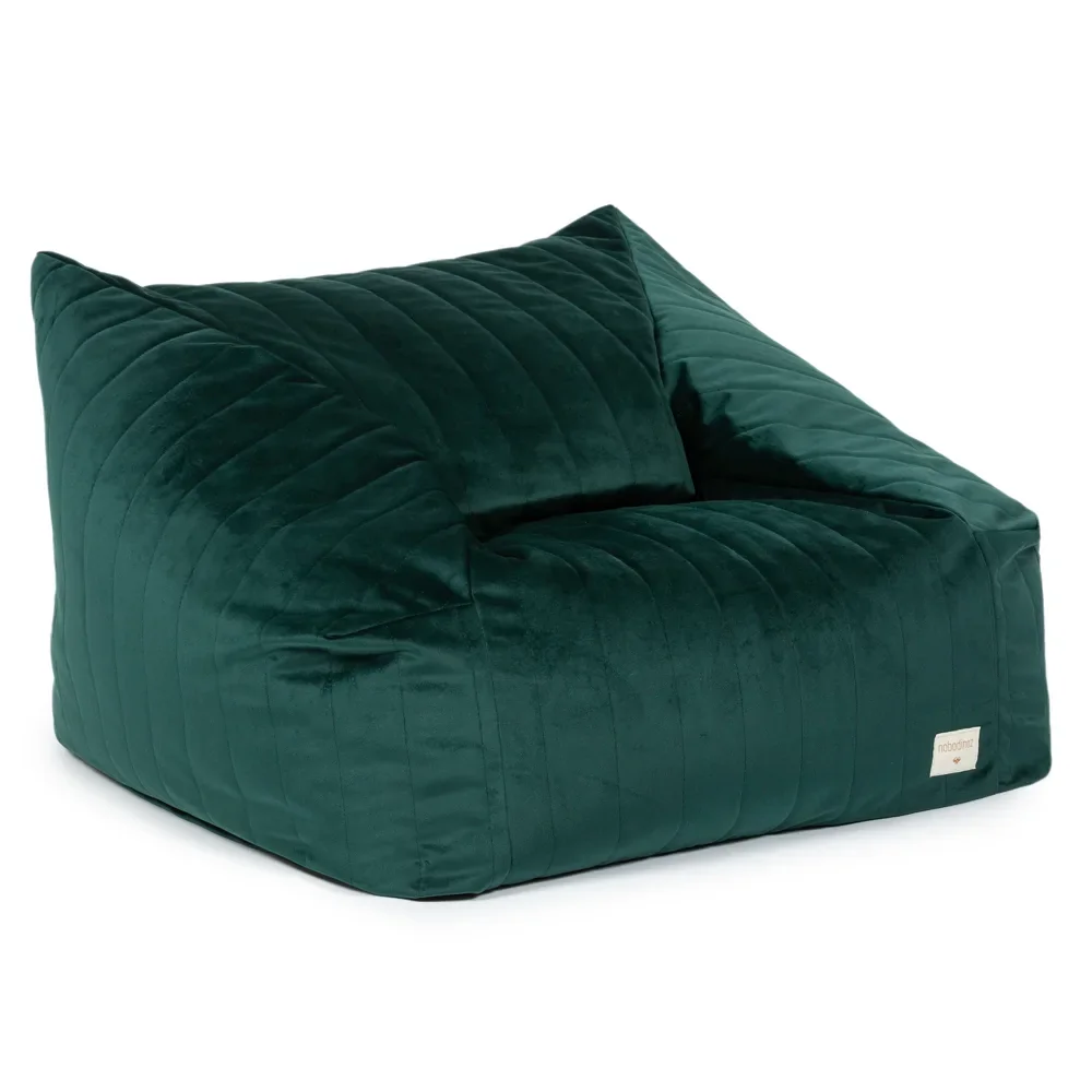 "Nobodinoz Bean bag "Chelsea" velours vert image"