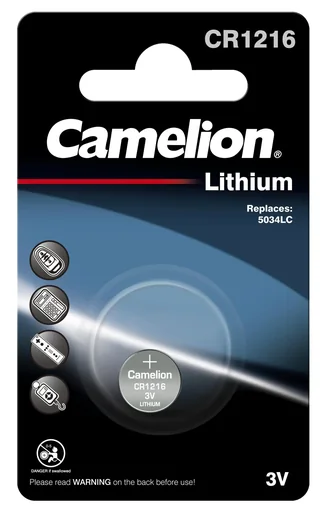 "Lithium button cell CR1216, 3V - 1 piece image"