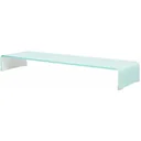 TV cabinet/monitor riser white 100x30x13 cm glass