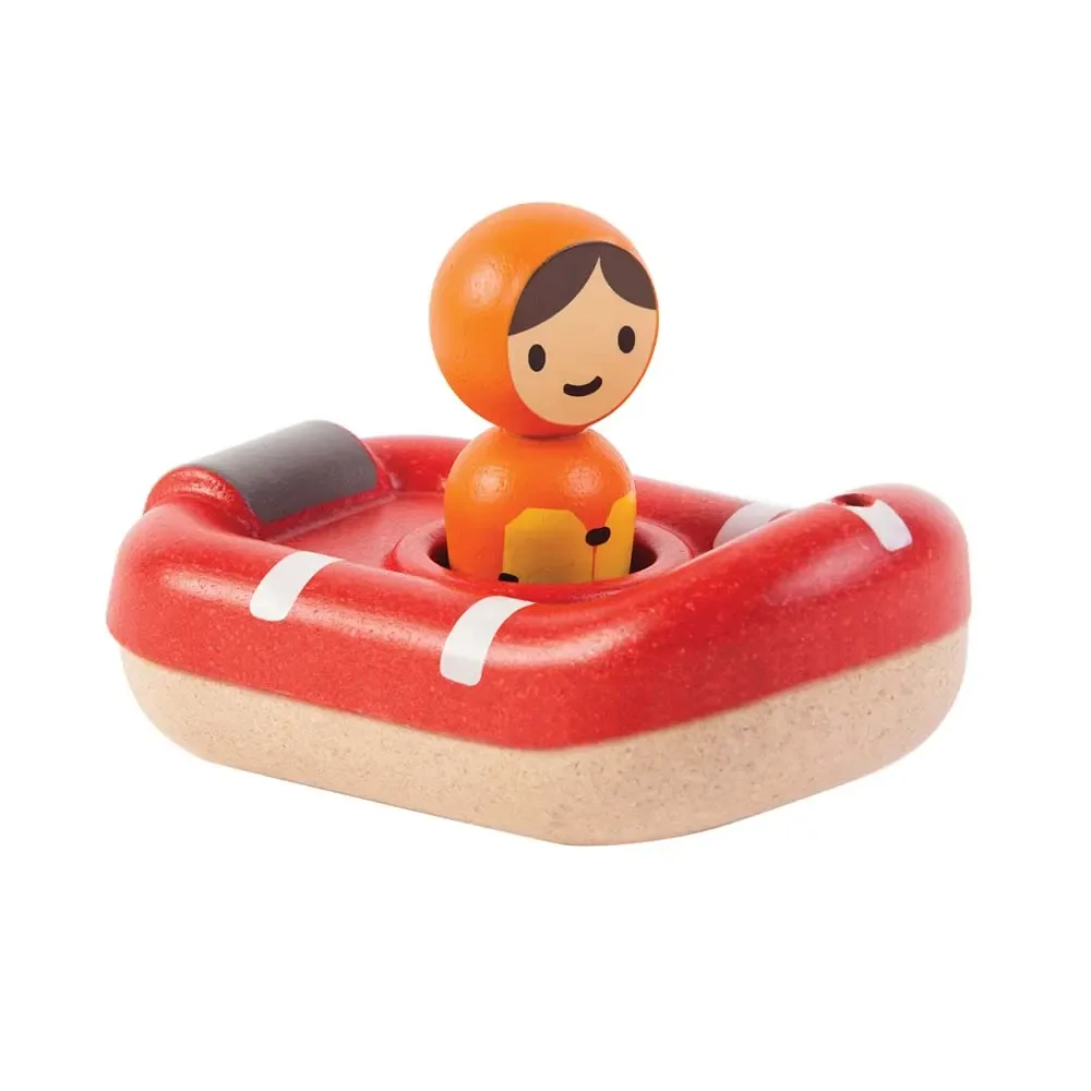 "Plan Toys Bateau de bain bois rouge image"