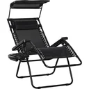 Sun lounger with pillow dark grey