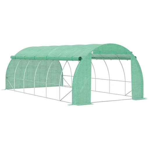 "Polytunnel greenhouse 6 x 3 x 2 m walk-in greenhouse with roll-up covers Polytunnel greenhouse UV protection image"