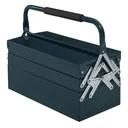 Tool box tool case tool box 5 compartments foldable steel (SPCC) dark green 45 x 22.5 x 34.5 cm