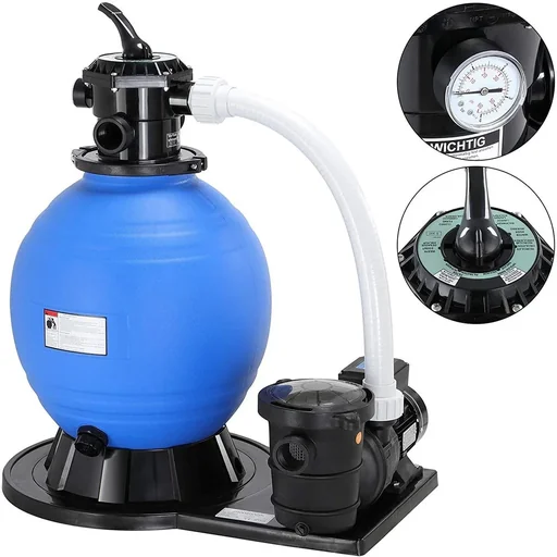 "Sand filter pump for swimming pool - 600W - 15,900 L/h - 60L tank image"
