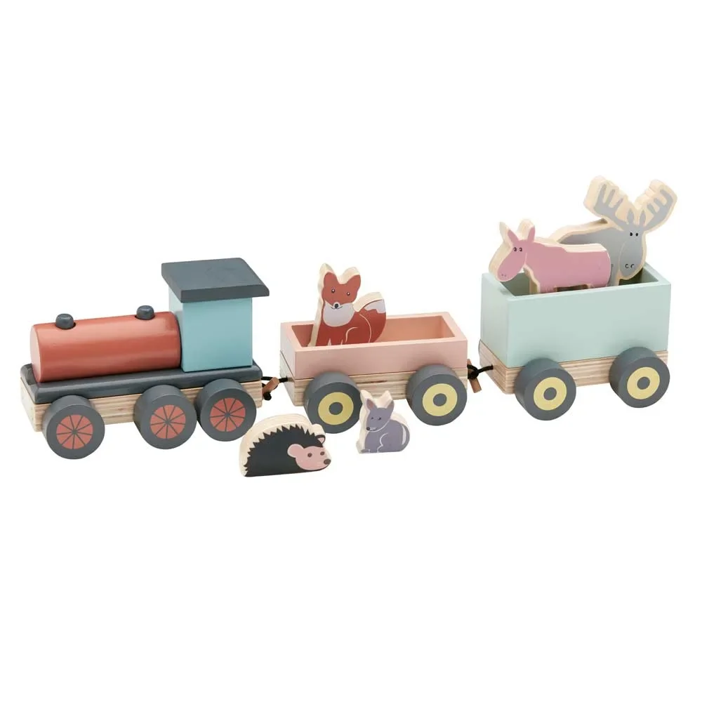 "Kids Concept Jouet train en bois avec animaux de la forêt image"