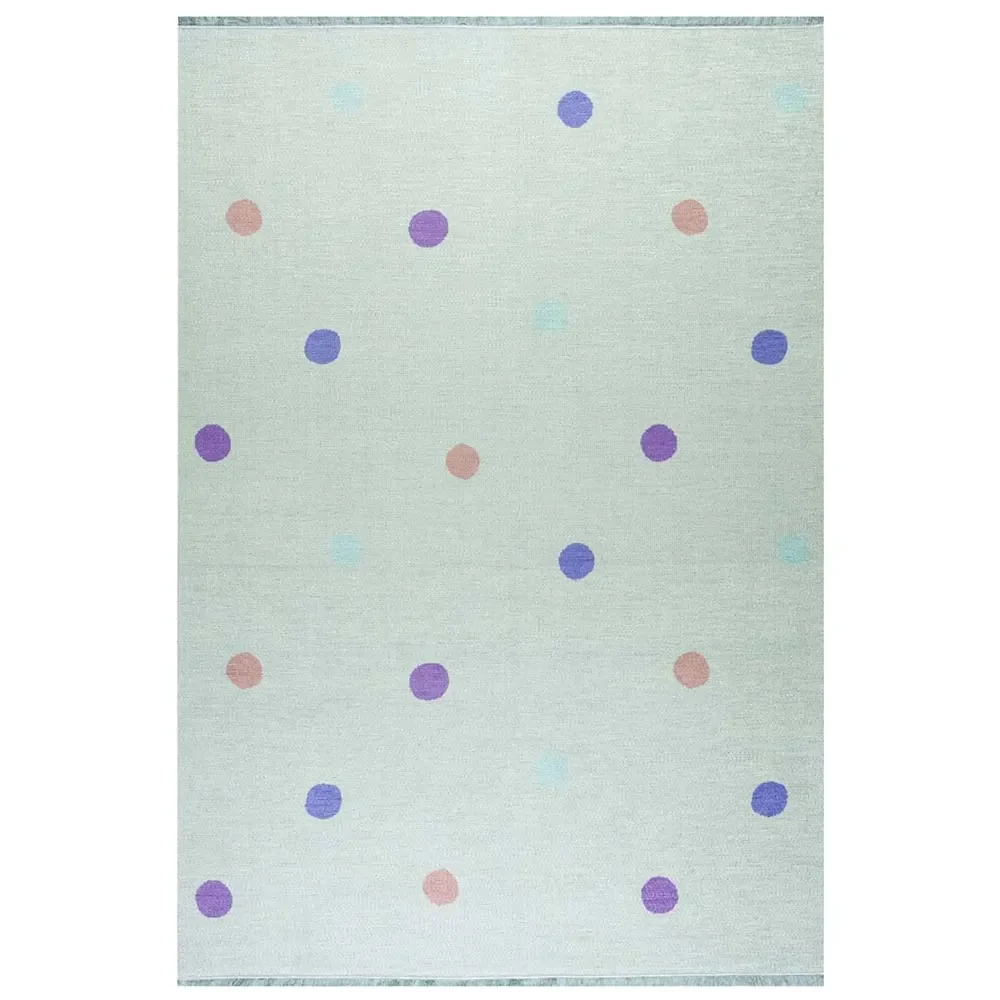 "Livone Tapis enfant lavable menthe points multicolores, Taille de tapis: 140 x 190 cm image"