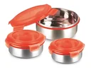 Stainless steel click containers, 6 pieces