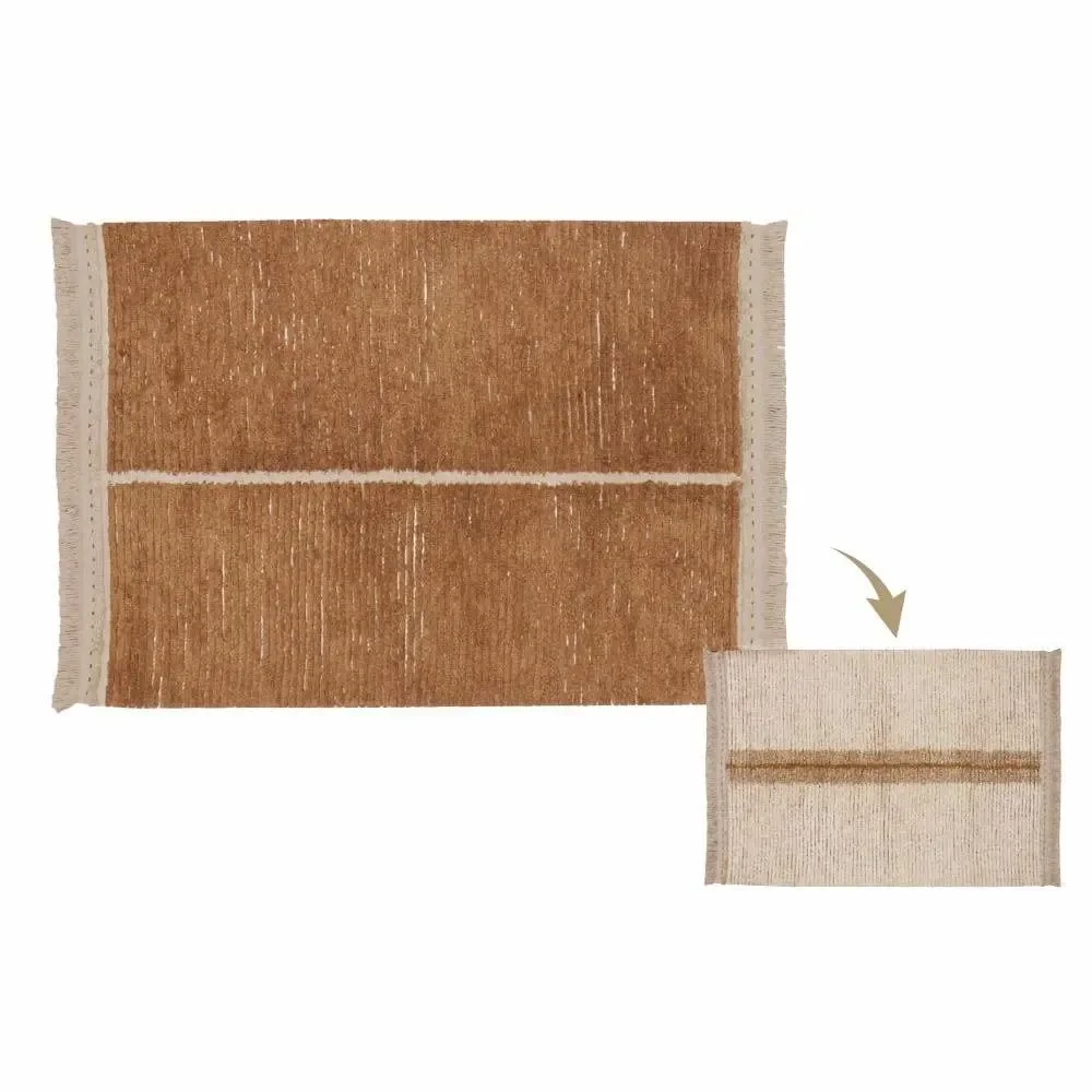 "Lorena Canals tapis réversible lavable "Reversible Duetto" marron, Taille: 140 x 200 cm image"